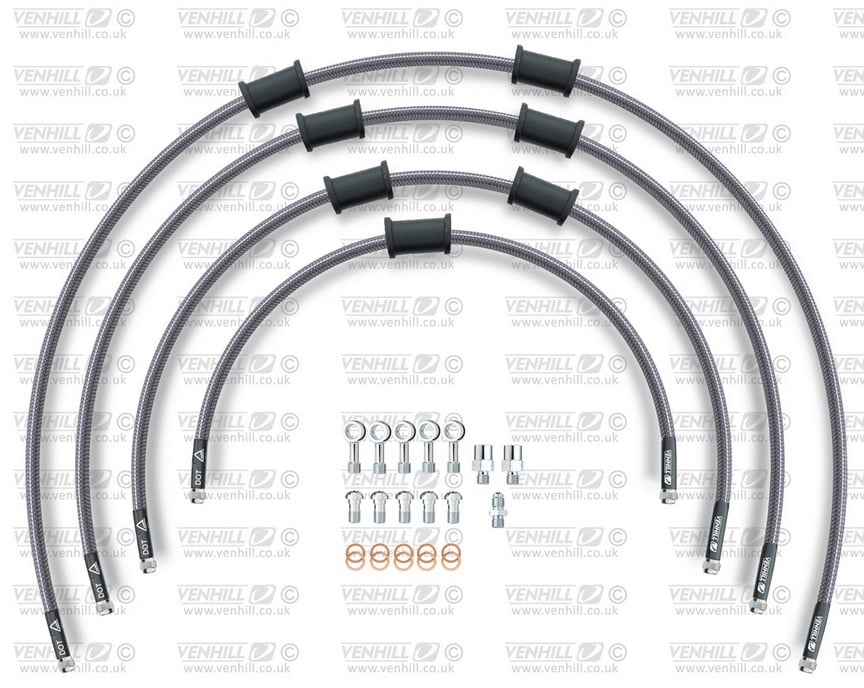 Obrázek produktu STANDARD Hadice přední brzdy sada Venhill POWERHOSEPLUS BMW-11005FS (4 hadice v sadě) Průhledné hadice, nerezové koncovky BMW-11005FS