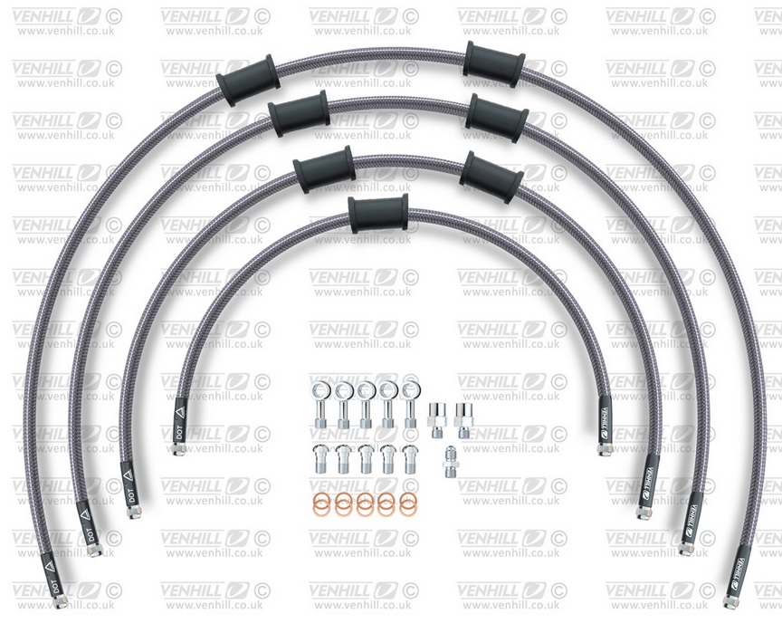Obrázek produktu STANDARD Hadice přední brzdy sada Venhill POWERHOSEPLUS BMW-11006FS (4 hadice v sadě) Průhledné hadice, nerezové koncovky BMW-11006FS