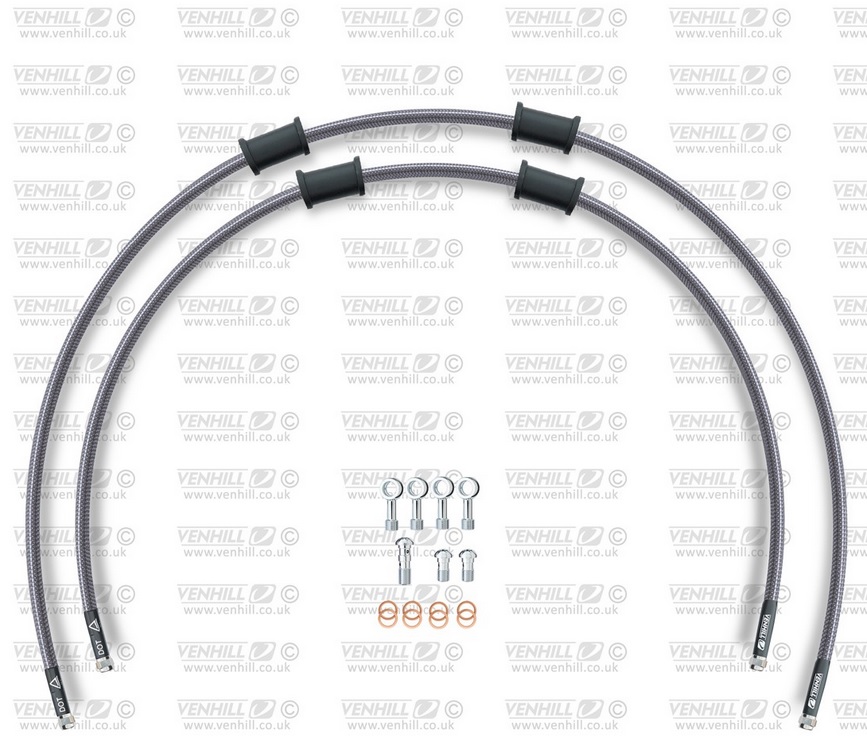 Obrázek produktu CROSSOVER Hadice přední brzdy sada Venhill POWERHOSEPLUS DUC-8004FS (2 hadice v sadě) Průhledné hadice, nerezové koncovky DUC-8004FS