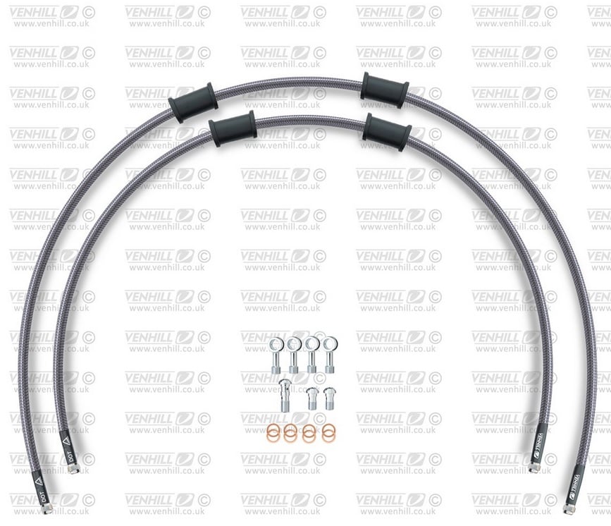 Obrázek produktu RACE Hadice přední brzdy sada Venhill POWERHOSEPLUS HON-2006FS (2 hadice v sadě) Průhledné hadice, nerezové koncovky HON-2006FS