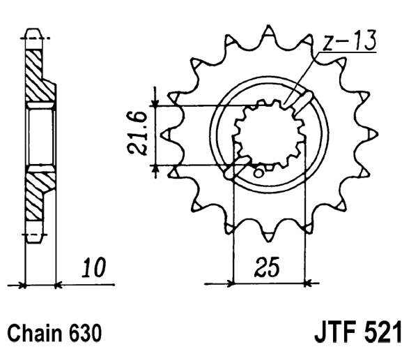 Obrázek produktu Řetězové kolečko JT JTF 521-15 15 zubů, 630 JTF521.15