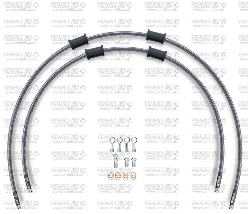 Obrázek produktu CROSSOVER Hadice přední brzdy sada Venhill POWERHOSEPLUS YAM-10015FS (2 hadice v sadě) Průhledné hadice, nerezové koncovky YAM-10015FS