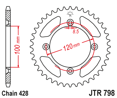 Obrázek produktu Řetězová rozeta JT 47 zubů, 428