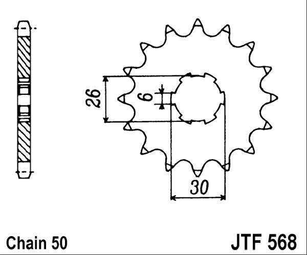 Obrázek produktu Řetězové kolečko JT JTF 568-17 17 zubů, 530 JTF568.17