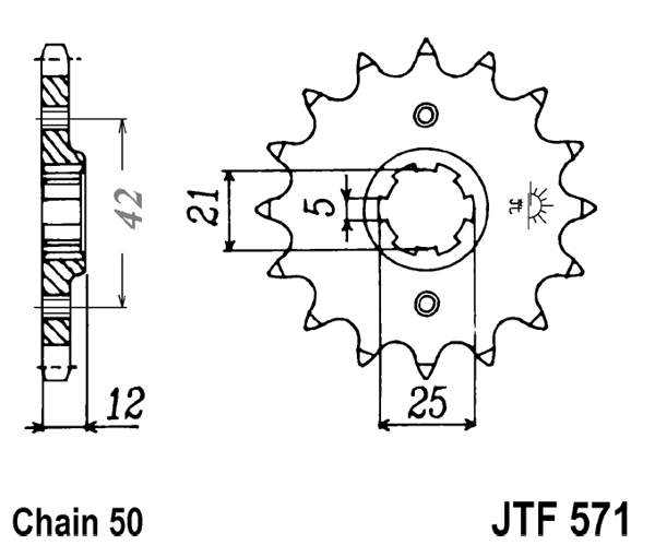 Obrázek produktu Řetězové kolečko JT JTF 571-17 17 zubů, 530 JTF571.17