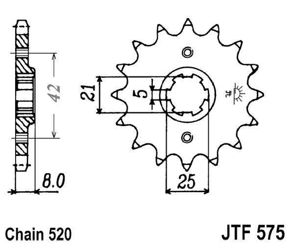 Obrázek produktu Řetězové kolečko JT JTF 575-14 14 zubů, 520 JTF575.14