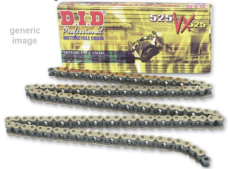 Obrázek produktu VX série X-Kroužkový řetěz D.I.D Chain 525VX3 124 L Zlatá/Černá 4525516395274