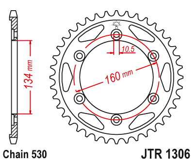 Obrázek produktu Řetězová rozeta JT JTR 1306-42 42 zubů, 530 JTR1306.42