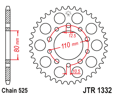 Obrázek produktu Řetězová rozeta JT 36 zubů, 525