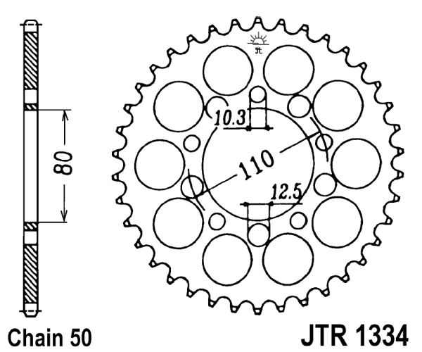 Obrázek produktu Řetězová rozeta JT 39 zubů, 530