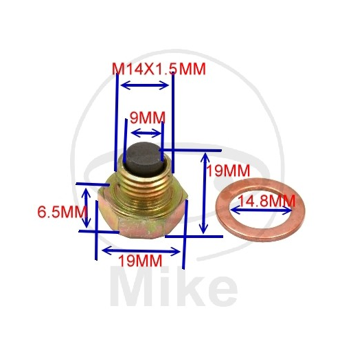 Obrázek produktu Magnetický vypouštěcí šroub JMP M14X1.50 s těsněním