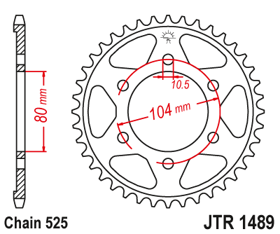 Obrázek produktu Řetězová rozeta JT JTR 1489-43 43 zubů, 525 JTR1489.43