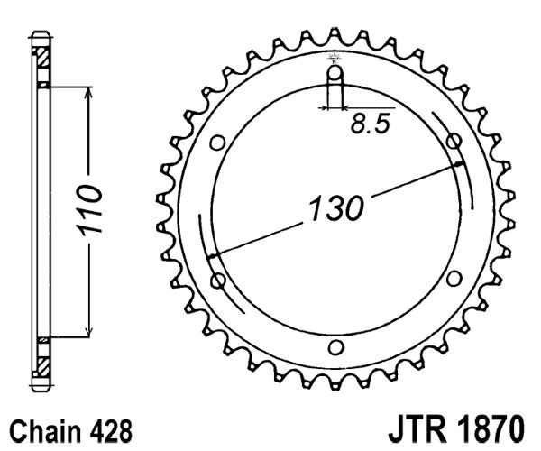 Obrázek produktu Řetězová rozeta JT 46 zubů, 428