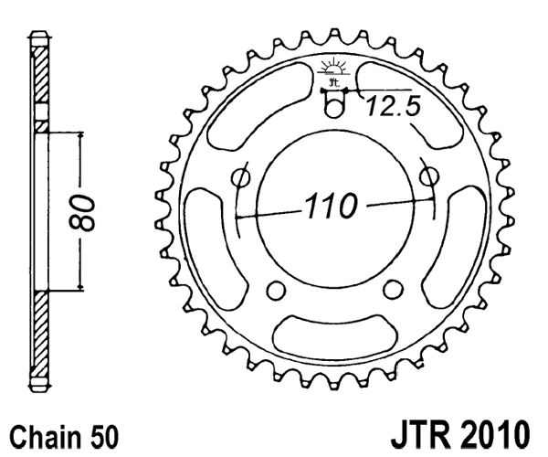 Obrázek produktu Řetězová rozeta JT JTR 2010-48 48 zubů, 530