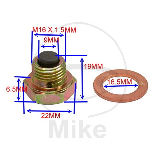 Obrázek produktu Magnetický vypouštěcí šroub JMP M16X1.50 s těsněním