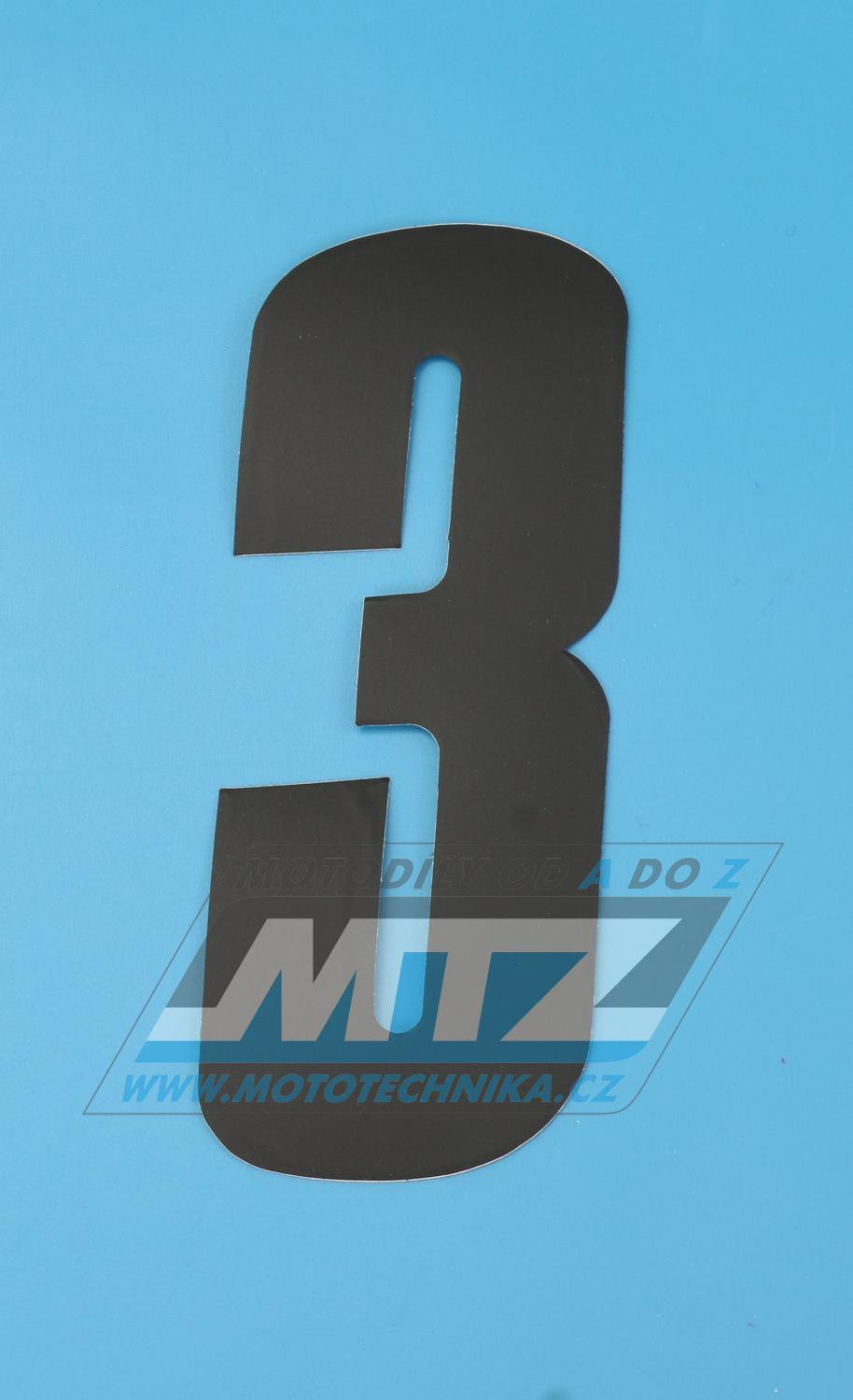Obrázek produktu Číslo startovní 3 - provedení MX - rozměry: 150x60mm - barva: černá BBČÍS-3-ČERNÁ