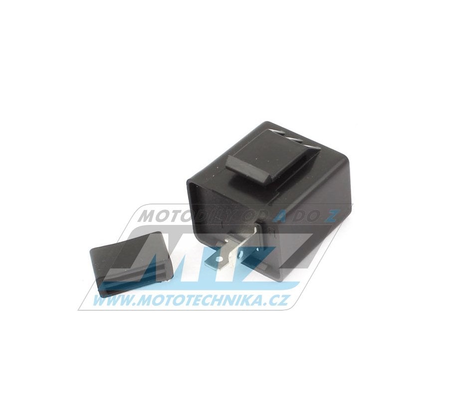 Obrázek produktu Relé blinkrů (přerušovač blinkrů) 2pólové / 12V s držákem - univerzální 2x10W+3,4W NI7686994